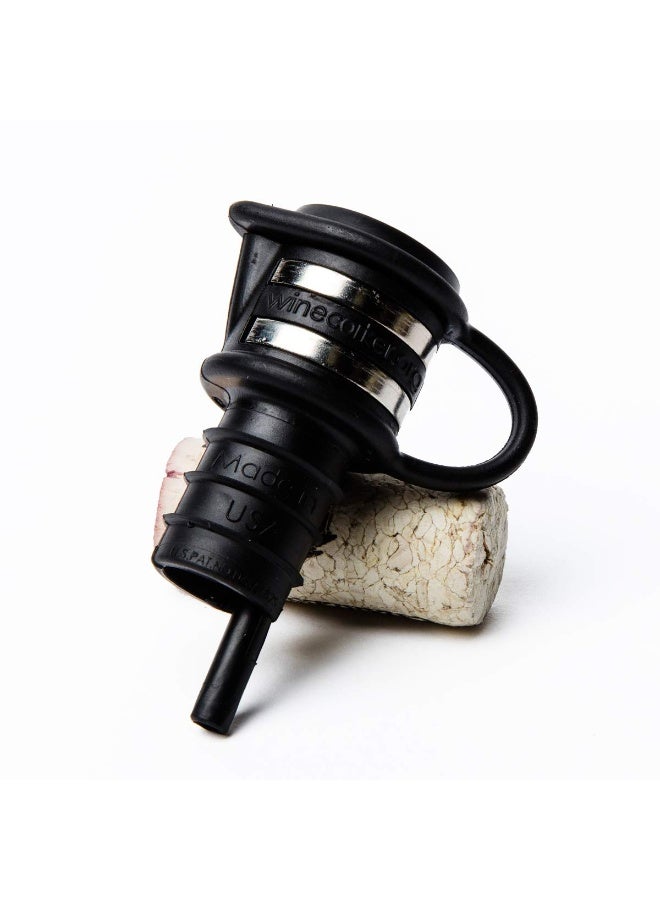 Haley's Corker Platinum Wine Stopper, Black - Image 4